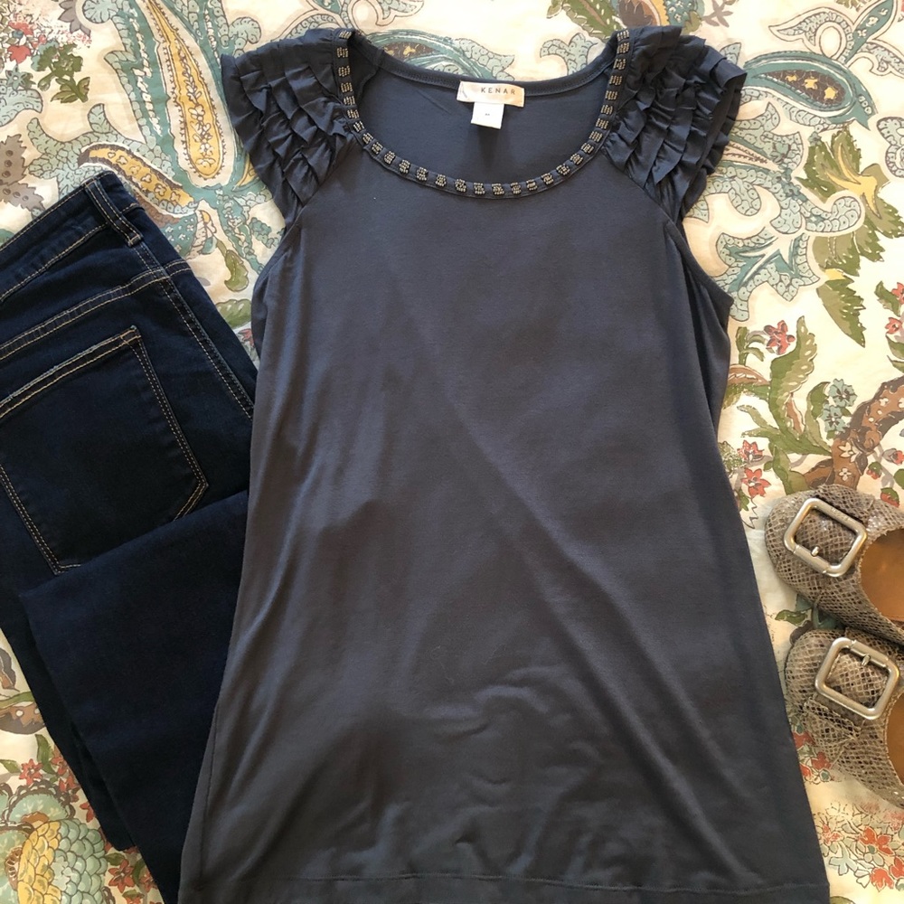 Kenar Embellished Tank M NWOT